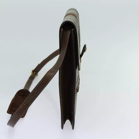 GUCCI GG Supreme Web Sherry Line Shoulder Bag PVC Beige Red Green - Picture 3 of 7